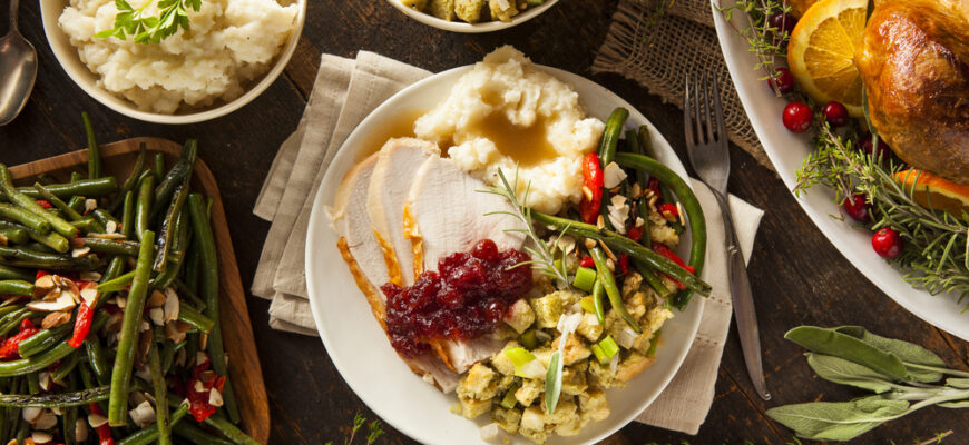 Homemade,Thanksgiving,Turkey,On,A,Plate,With,Stuffing,And,Potatoes