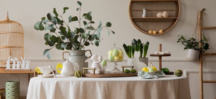 Warm,And,Spring,Dining,Room,Interior,With,Easter,Accessories,,Shelf